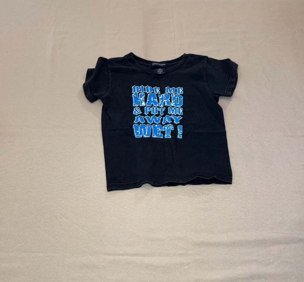 Quail Hollow Men's Black Graphic T-Shirt with Ride Me Hard Slogan